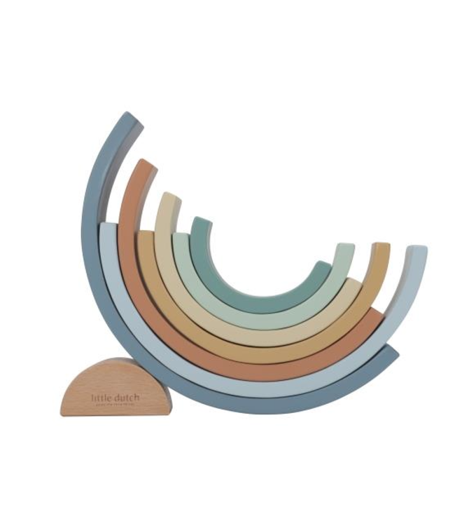 Little Dutch | Houten Regenboog | 5 x 23,5 x 11,5 cm | 8 delig | Forest Friends | +18 mnd