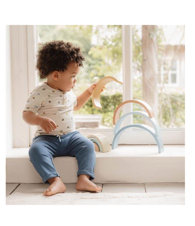 Little Dutch | Houten Regenboog | 5 x 23,5 x 11,5 cm | 8 delig | Forest Friends | +18 mnd