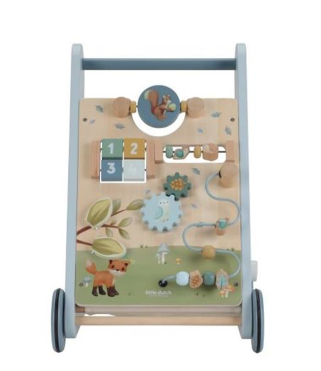 Little Dutch | Houten Activiteiten Loopwagen | Babywalker  | Forest Friends | 1+
