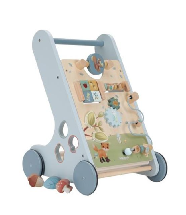 Little Dutch | Houten Activiteiten Loopwagen | Babywalker  | Forest Friends | 1+