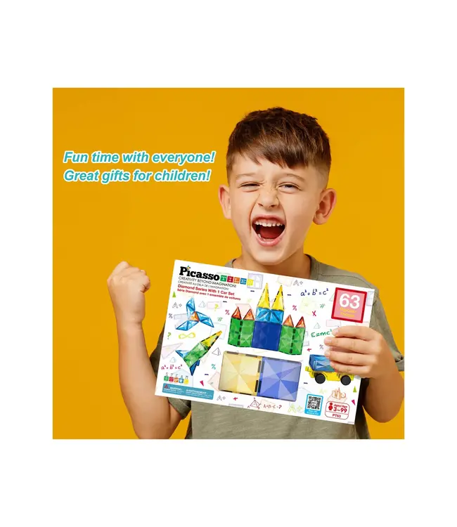 Tactic | PicassoTiles | with Vehicle Base | Building Block Set | 63 delig | 3+
