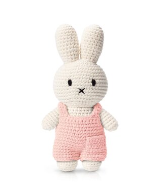 Gehaakte Knuffel | Miffy/Nijntje | Pink Overall | 25 cm | 100 % Cotton | 0+