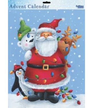 Caltime | Adventskalender | 31,5cm x 41cm | Big Santa  | Advent Calendar