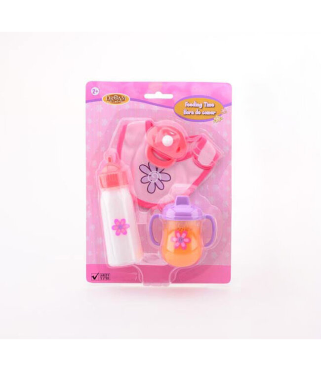 Johntoy | Baby Rose | Etenstijd | Poppenspeelset | 4 delig | 3+