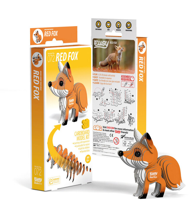 Eugy | 3D Cardboard Model Kit | Forest Life | Rode Vos | 6+