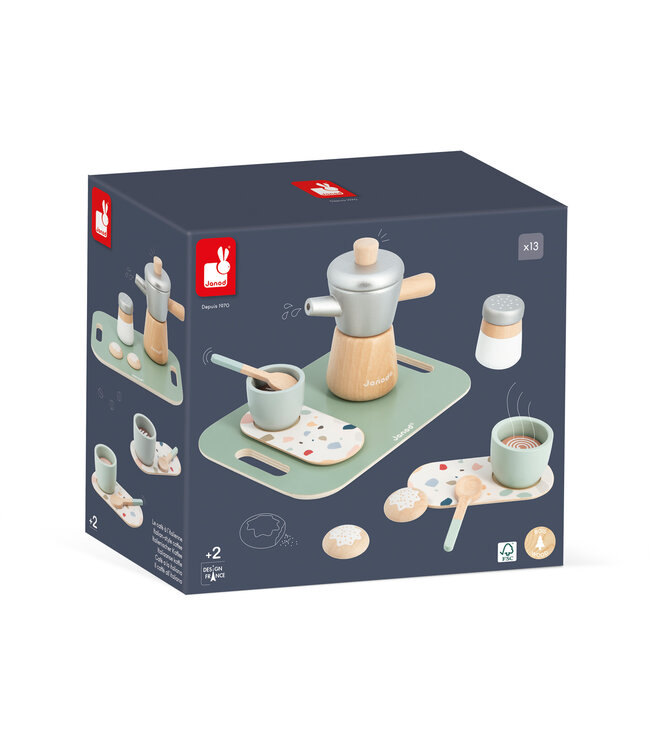 Janod | in de Keuken | Koffieset | De Mokkapot | 13 delig | 3+