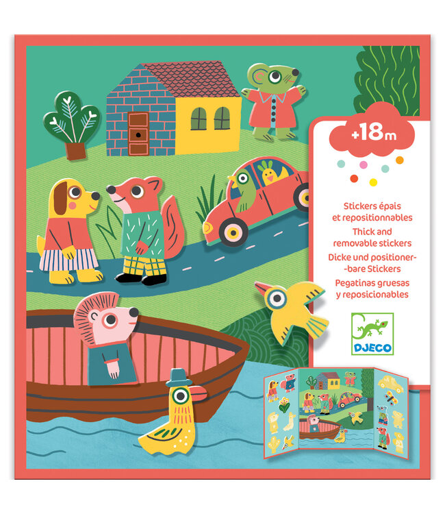 Djeco | Thick and Removable Stickers | Dieren | +18 maanden