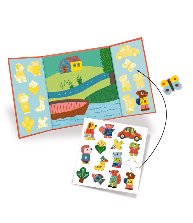 Djeco | Thick and Removable Stickers | Dieren | +18 maanden