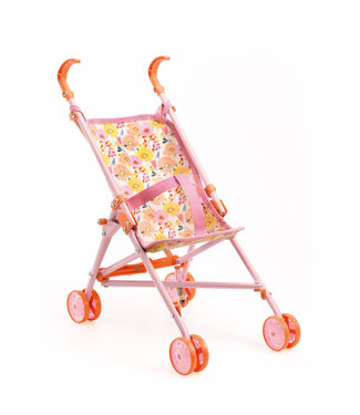 Djeco Djeco | Pomeo Poppen Collectie | Poppenbuggy | Flowers | 54 cm | 2+