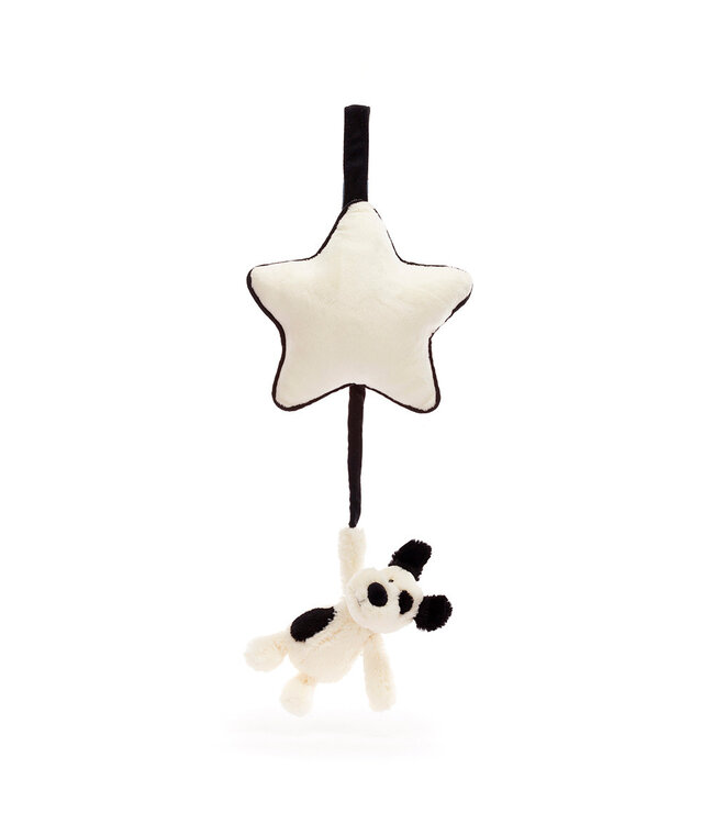 Jellycat | Musical Pull | Bashful Puppy | Black & Cream | 30 cm | 0+