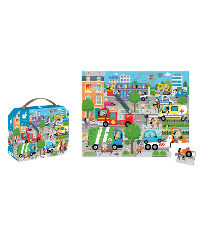 Janod | Puzzel | De Stad | 50 x 40 cm | 36 stukjes | 3+