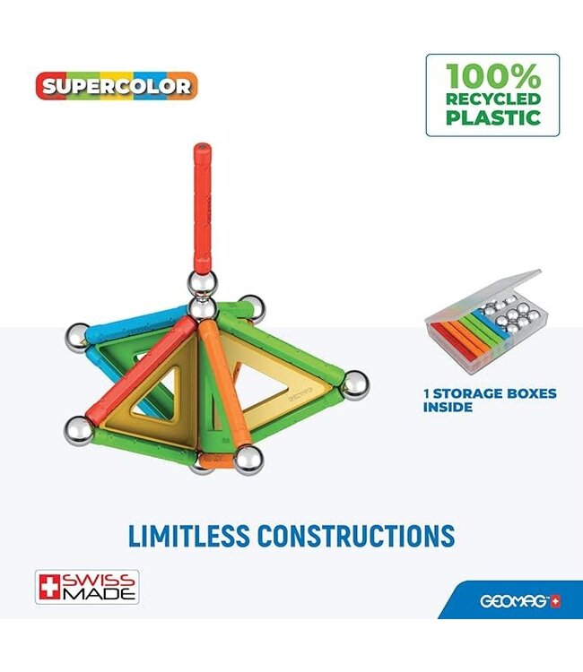 Geomag | Super Color | Recycled | 35 delig | inclusief 11 panelen | 5 - 99 jaar