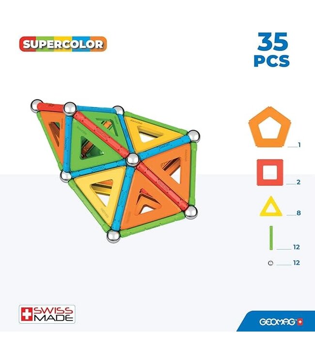 Geomag | Super Color | Recycled | 35 delig | inclusief 11 panelen | 5 - 99 jaar