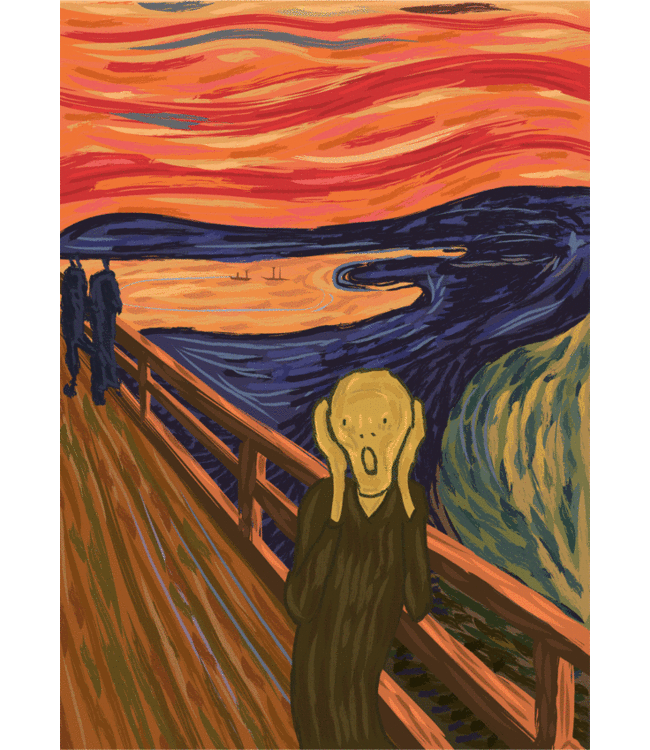 Orange Panda | Lenticulaire Kaart Bewegend | Munch | After the Scream