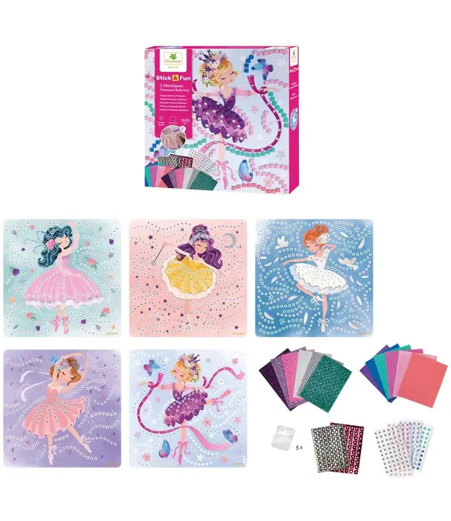 Sycomore | Stick'n Fun | 5 Large Mosaiques | Ballerinas | 5+