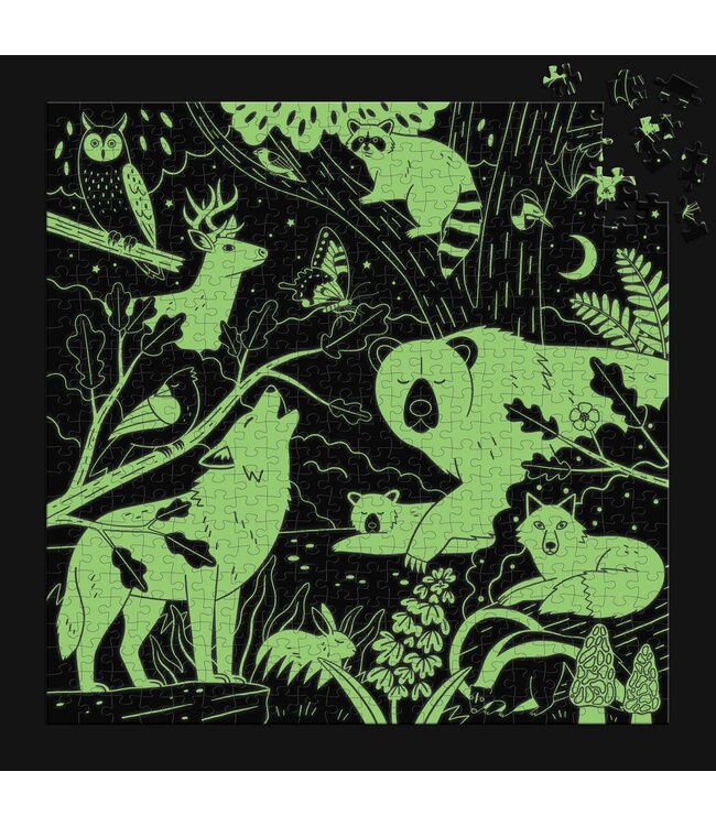 Mudpuppy | Glow in the Dark Puzzle | Forest Illuminated | 51 x 51 cm | 500 pieces | 8+