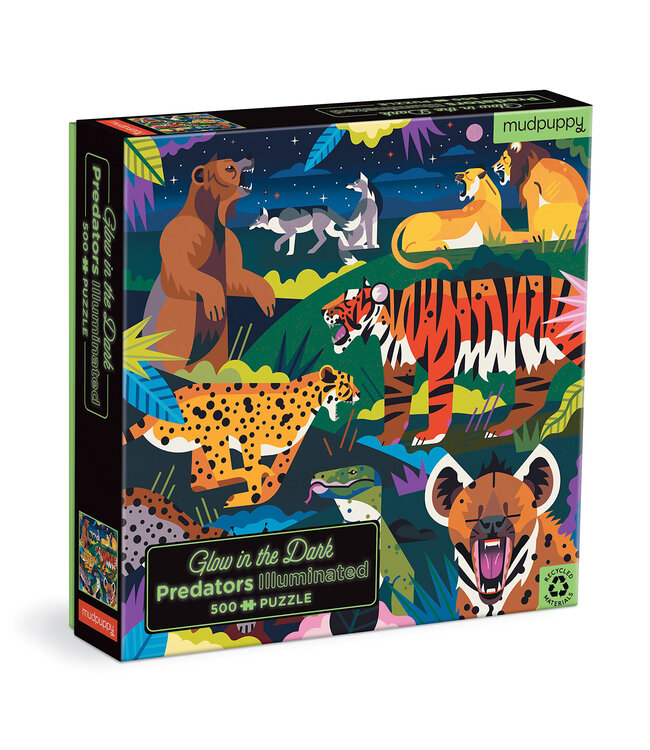 Mudpuppy | Glow in the Dark Puzzle | Predators Illuminated | 51 x 51 cm | 500 pieces | 8+