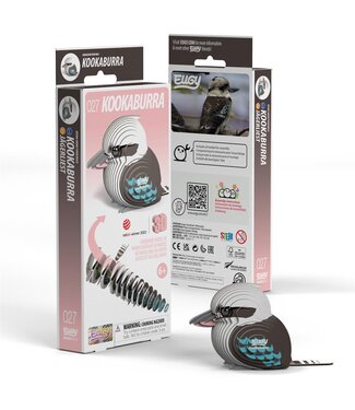 Eugy Eugy | 3D Cardboard Model Kit | Vogel | Kookaburra | Reuzen IJsvogel | 6+