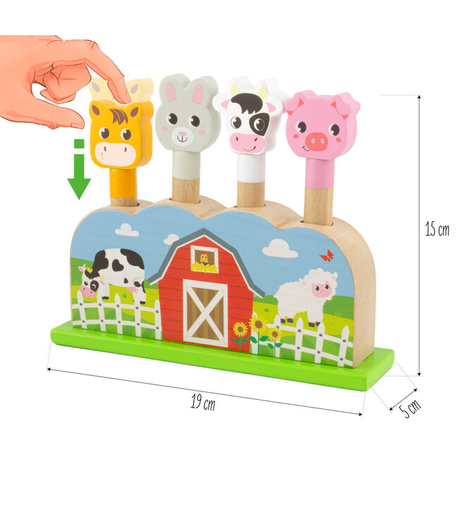 Ulysse | Pop-up Toy | Boerderij Dieren | 19 x 4 x 15,5 cm | 1+