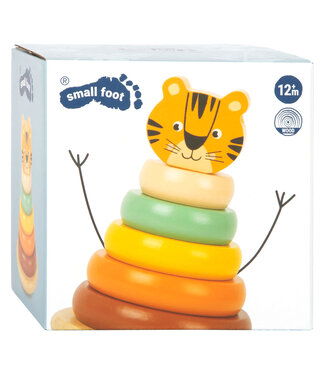 Small Foot | Houten Stapeltoren | Tijger | 7delig | 14 cm | 1+