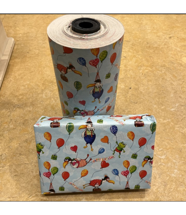 Afhalen | Cadeaupapier | Birdy | Uitverkoop | 30 cm breed | Circa 125 meter op de Rol