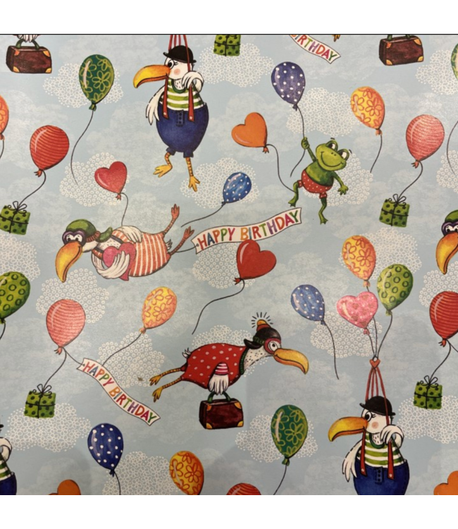 Afhalen | Cadeaupapier | Birdy | Uitverkoop | 30 cm breed | Circa 125 meter op de Rol