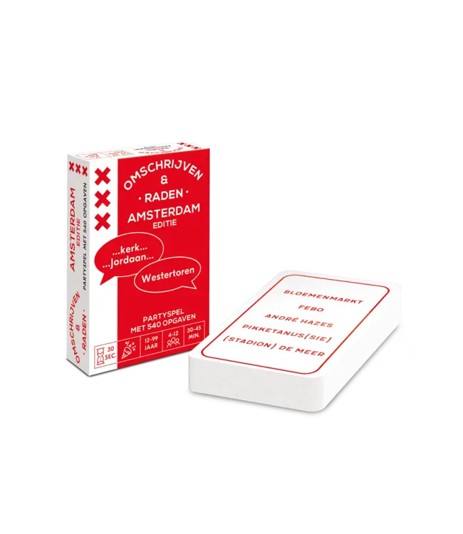 Omschrijven & Raden | Raadspel met 55 kaartjes en 540 begrippen | Amsterdam Editie | 12
