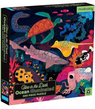 Mudpuppy Mudpuppy | Glow in the Dark Puzzle | Ocean Illuminated | 500 pcs | 8+