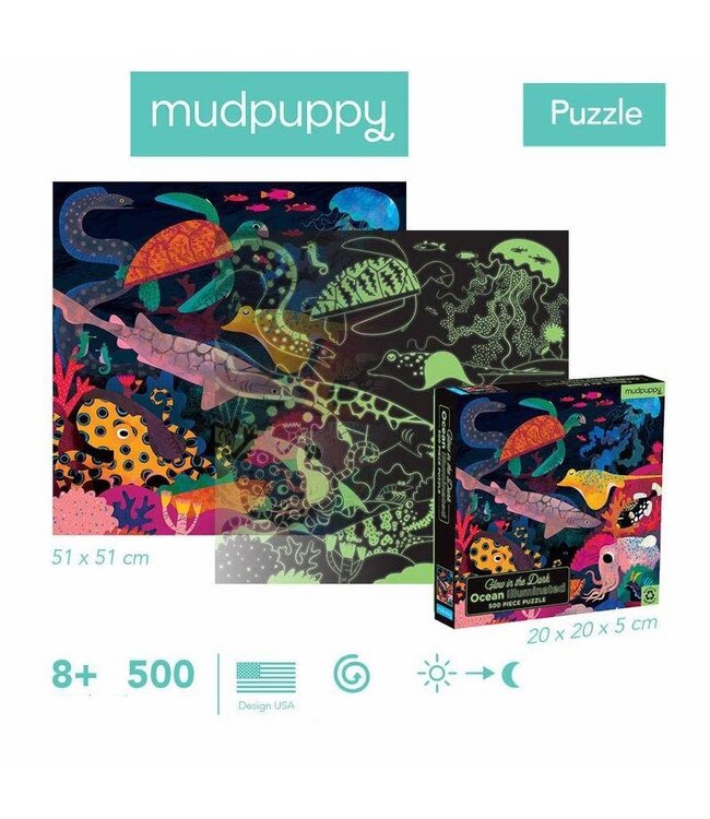 Mudpuppy | Glow in the Dark Puzzle | Ocean Illuminated | 500 pcs | 8+