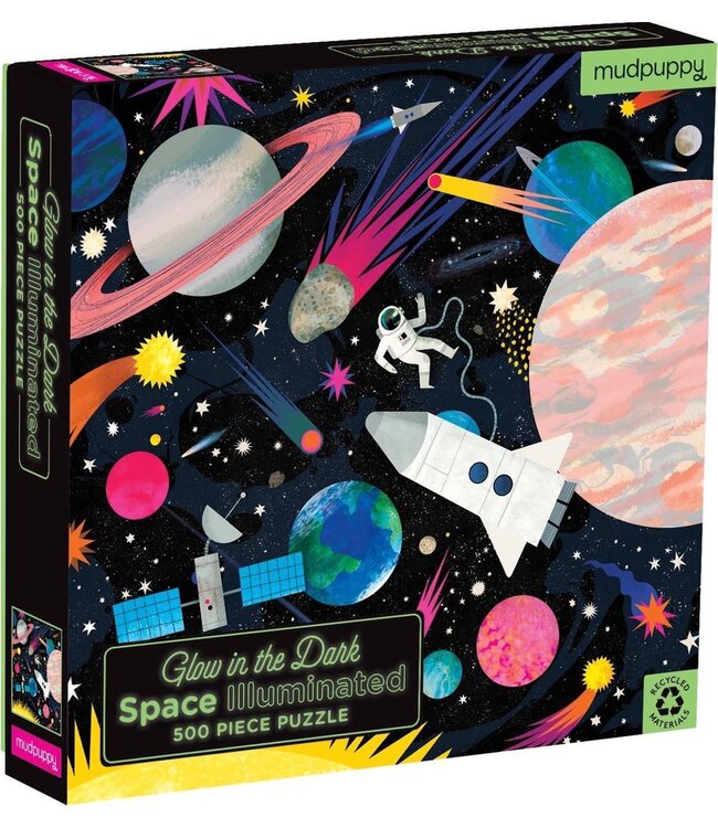 Mudpuppy | Glow in the Dark Puzzle | Space Illuminated | 500 pcs | 8+