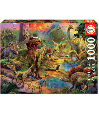 Educa | Puzzle | Land of dinosaurs | 68 x 48 cm | 1000 stukjes