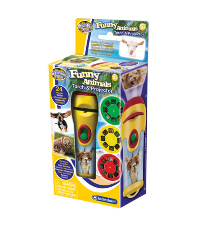 Brainstorm Toys | Zaklamp Projector | Torch & Projector | Funny Animals | 3+