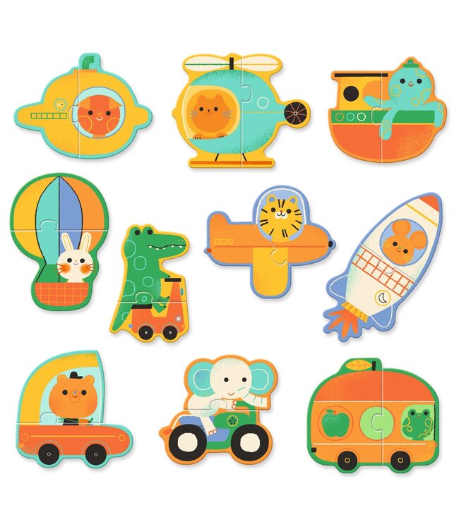 Djeco | Puzzel Duo | Voertuigen | 20 delig | 2+