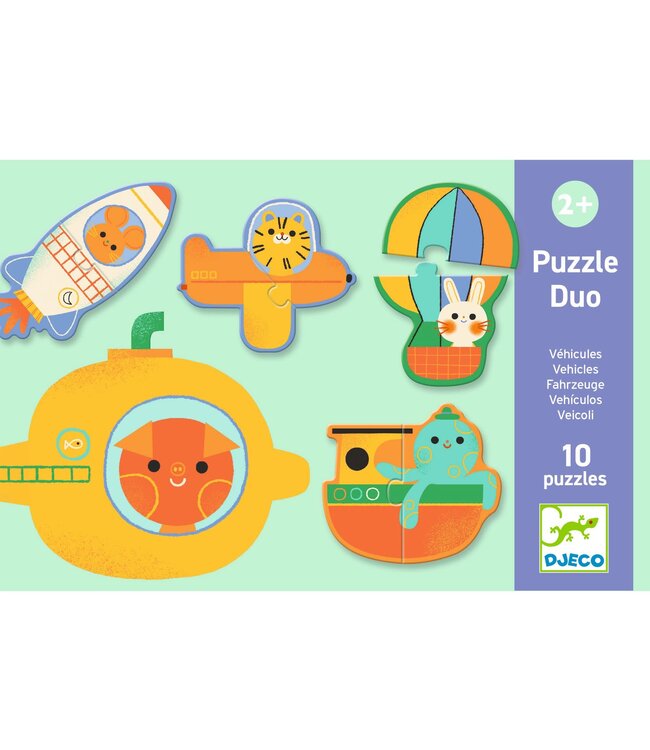 Djeco | Puzzel Duo | Voertuigen | 20 delig | 2+