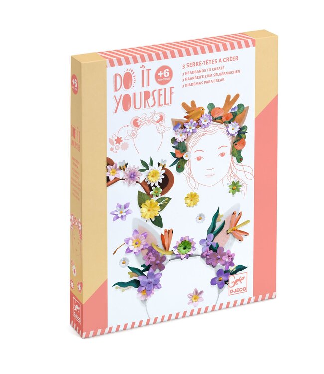 Djeco | Do it Yourself | 3 Headbands | Flower Friends | 6+