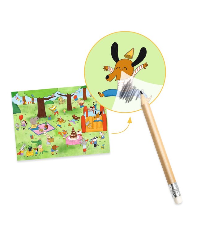 Djeco | Rub on Transferstickers | Het is feest! | 5 - 8 jaar