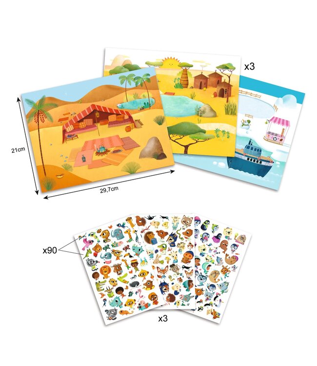 Djeco | Rub on Transferstickers | Oase | 5 - 8 jaar