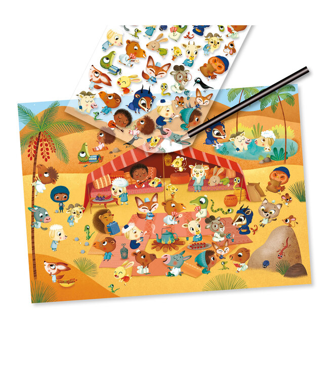 Djeco | Rub on Transferstickers | Oase | 5 - 8 jaar