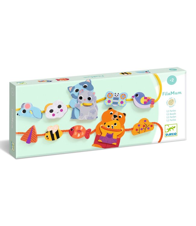 Djeco| Houten Kralen | 14 delig | FilaMum  | 2+