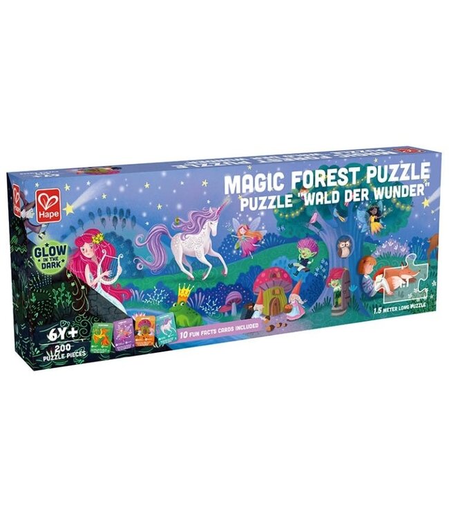 Hape | Puzzle | Glow in the Dark | Magic Forest | 1,50 x 30 cm | 200 stukjes | 7+