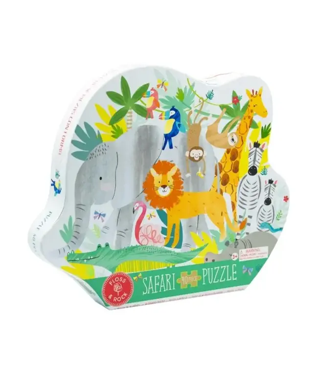 Floss & Rock | Jigsaw Puzzle in Shaped Box | 40 delig | Jungle | 3+