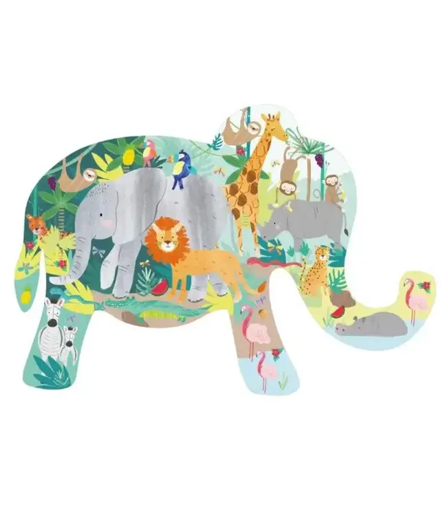 Floss & Rock | Jigsaw Puzzle in Shaped Box | 40 delig | Jungle | 3+