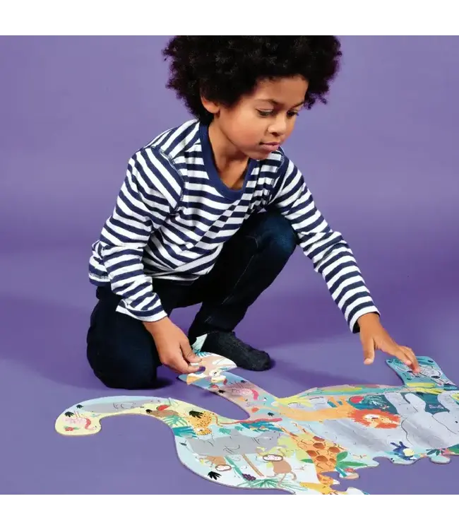 Floss & Rock | Jigsaw Puzzle in Shaped Box | 40 delig | Jungle | 3+