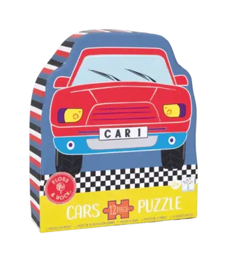 Floss & Rock Floss & Rock | Jigsaw Puzzle in Shaped Box | 12 delig | Cars | 2+