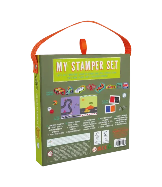 Floss & Rock | My Stamper Set | 8 Wooden Stamps | Cars | 3+