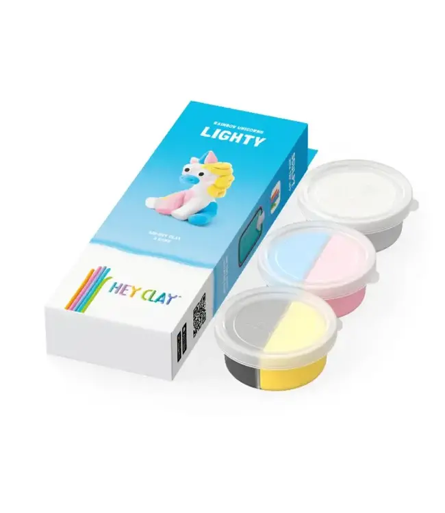 Hey Clay | Regenboog Eenhoorn | Lighty | 5 kleuren | 3+