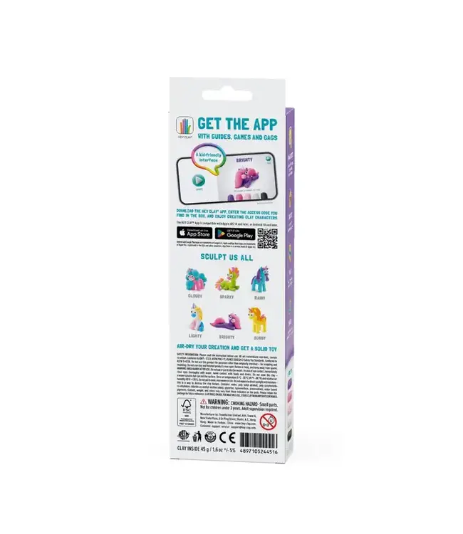 Hey Clay | Regenboog Eenhoorn | Brighty | 5 kleuren | 3+