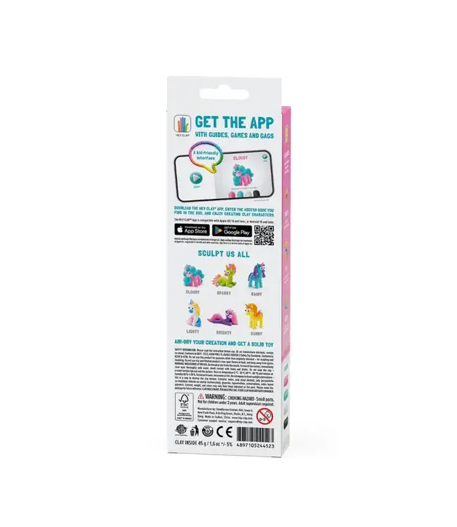 Hey Clay | Regenboog Eenhoorn | Cloudy | 4 kleuren | 3+