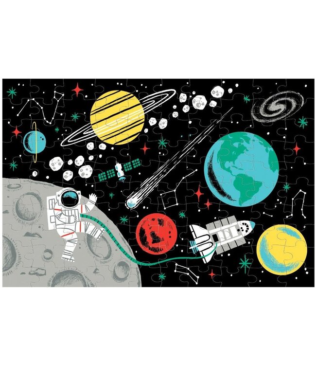 Mudpuppy | Puzzle | Glow in Dark | Outer Space | 100 stukjes | 5+