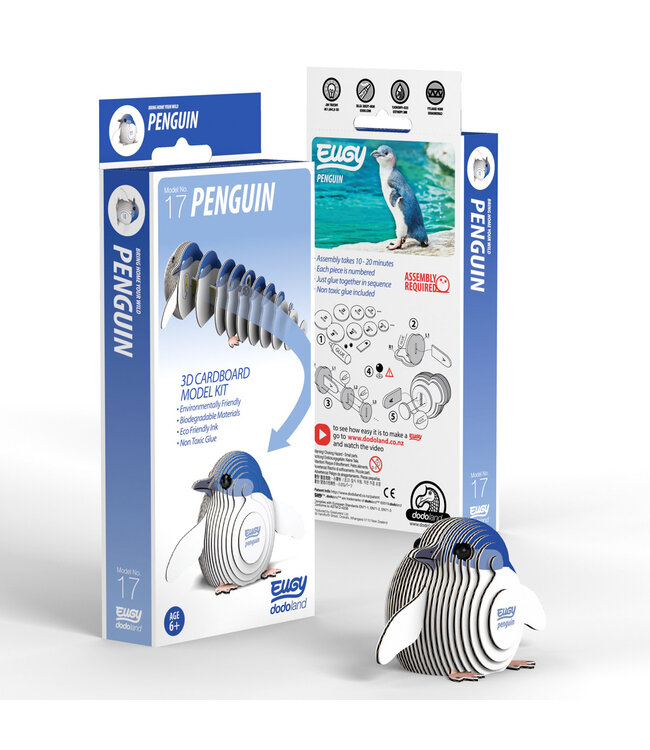 Eugy | 3D Cardboard Model Kit | Sea Life | Pinguin | 6+